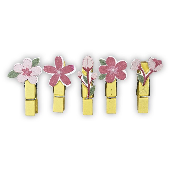 WOODEN BUCKLES WITH FLOWERS DECOR 10 PCS. TITANUM CRAFT-FUN SERIES